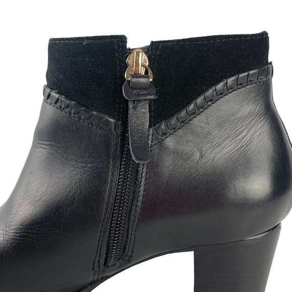JACK ROGERS‎ Chandler Black Leather Whipstitch Zip Booties - Picture 3 of 12